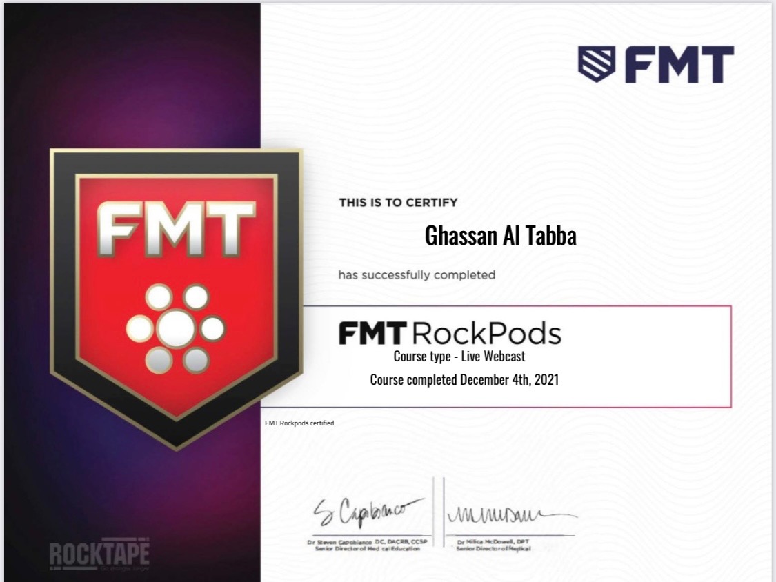 FMT RockPods certificate